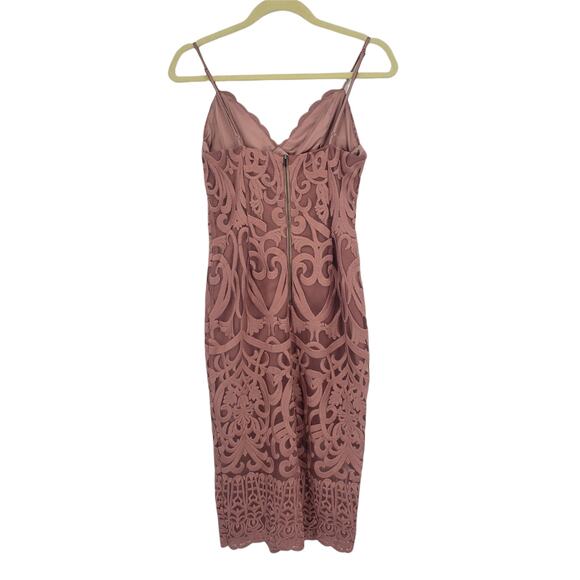 Bardot Mauve Pink Embroidered Mesh Fabric Slip Dress XS - Picture 5 of 8